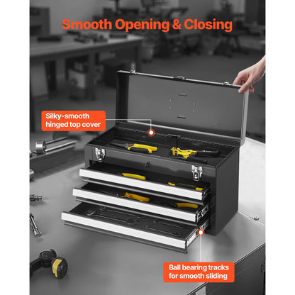 20in 3-Drawer Metal Tool Box