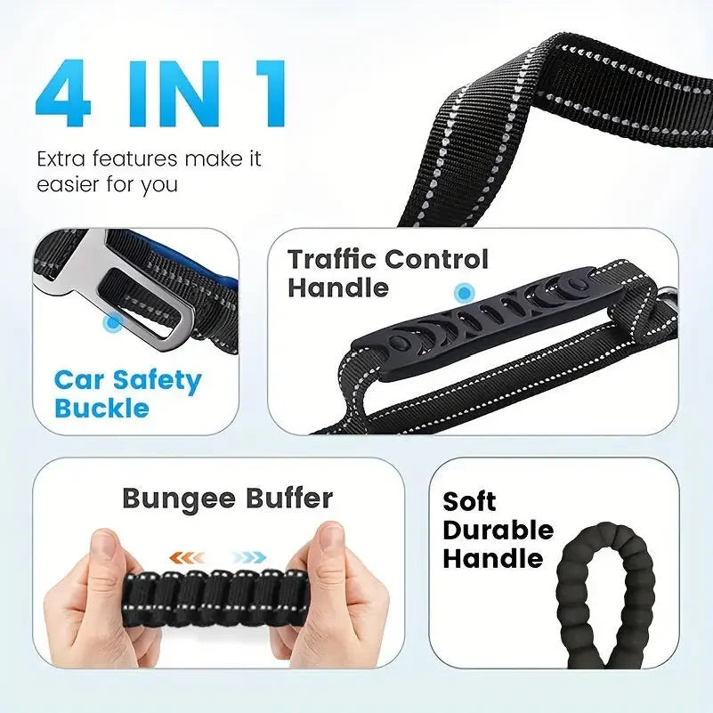 Shock Absorbing Reflective Pet Leash