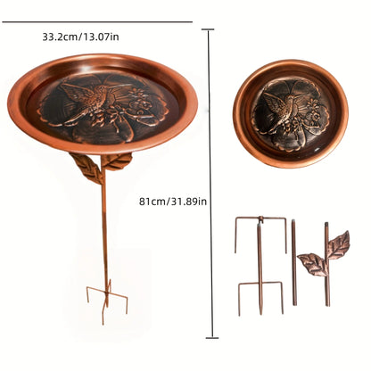 Outdoor Rustproof Vintage Iron Bird Bath / Feeder
