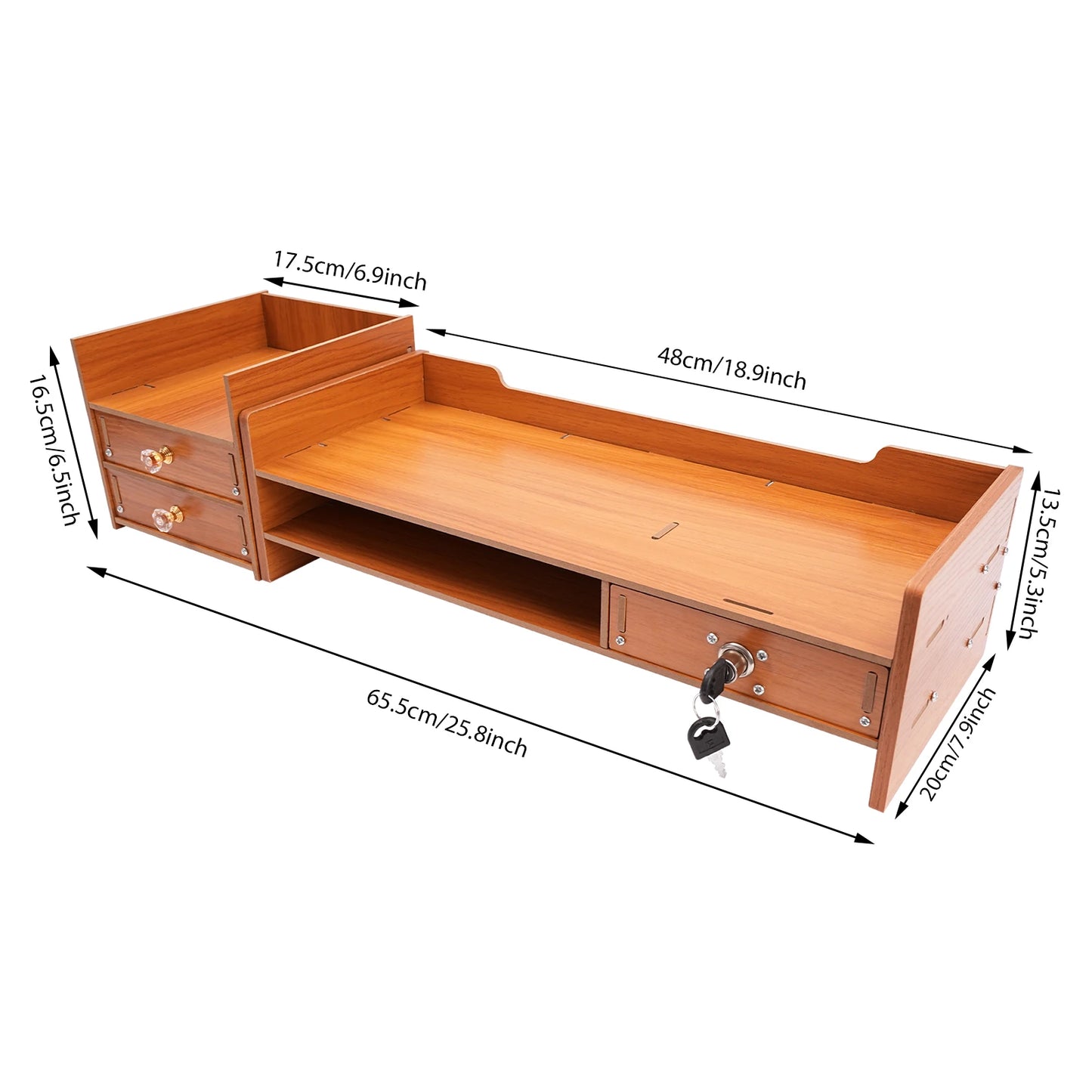 Computer Monitor Stand with Drawers