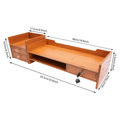 Computer Monitor Stand with Drawers