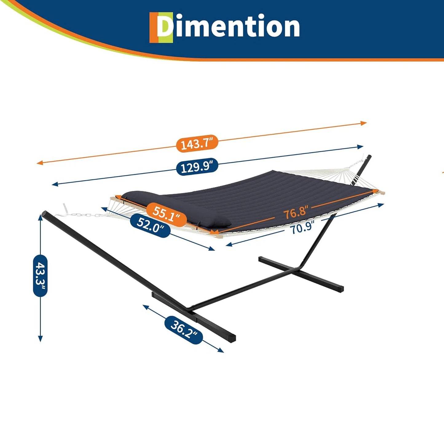 Heavy Duty Double Hammock With Stand