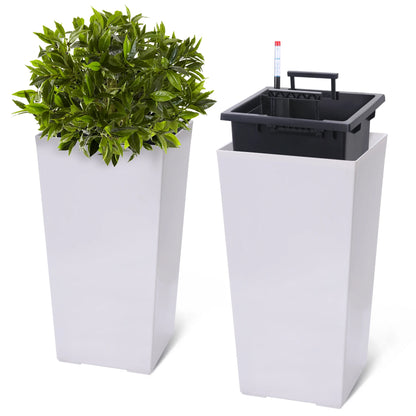 2 PCS 22.4" Indoor ＆ Outdoor Taper Planter