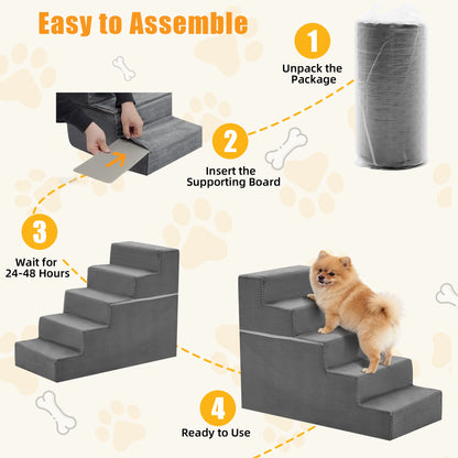 3-5 Step Foam Dog Stairs