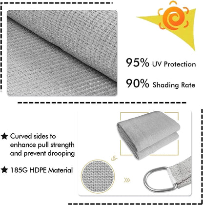 20'X26' Grey Rectangle Outdoor Shade Sail