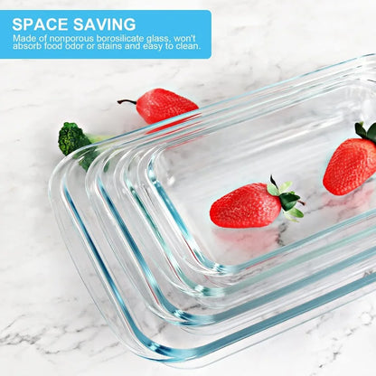 8 Piece Glass Baking Dishes With Lids