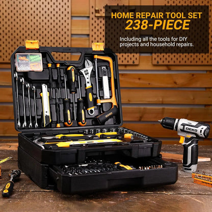 Home Mechanic Toolbox with 12V Cordless Drill