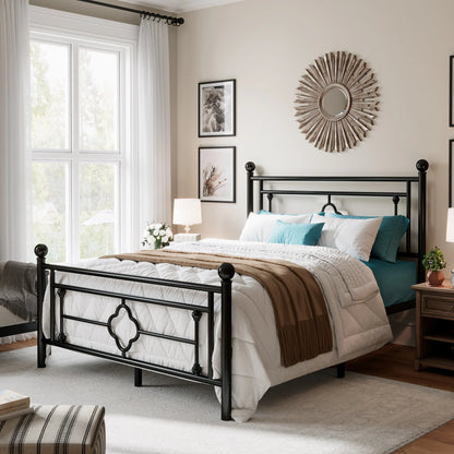 Wrought Iron Metal Platform Bed Frame