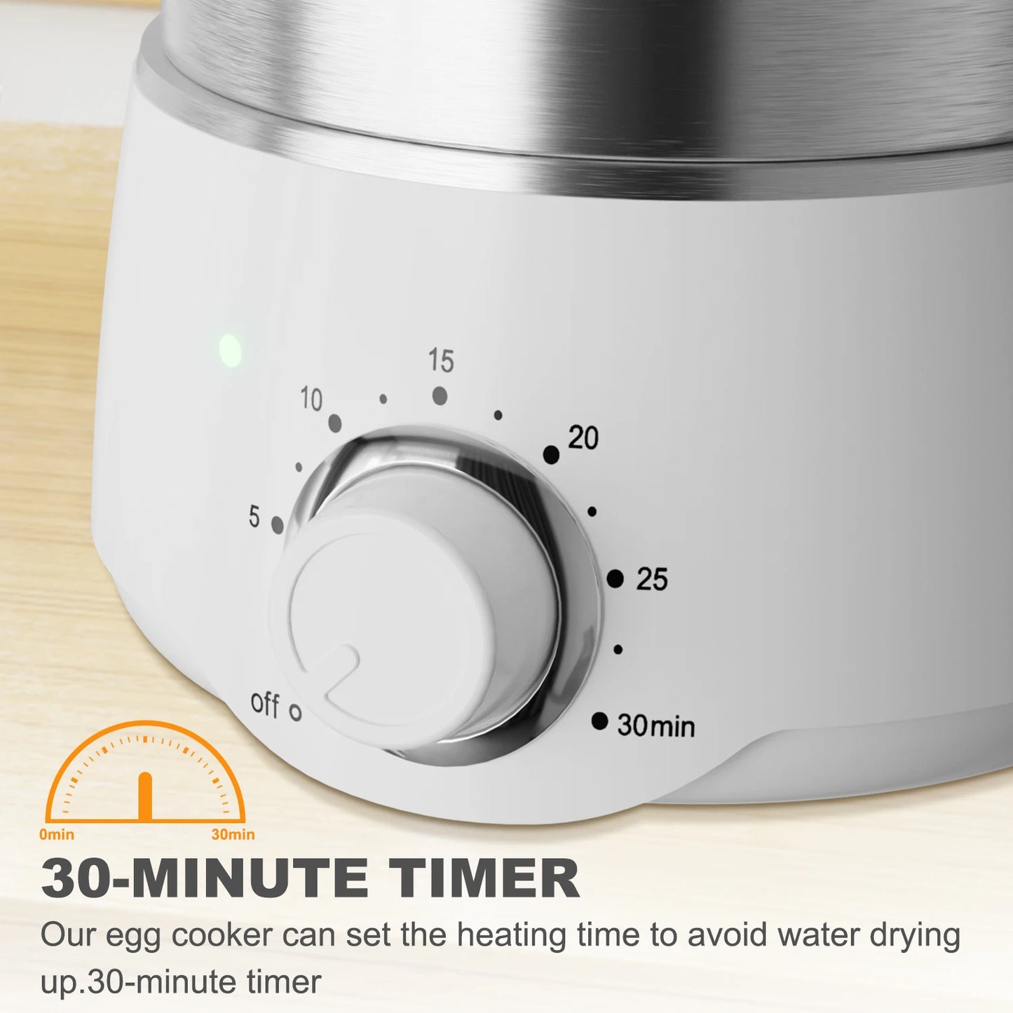 Egg Cooker with Timer - 14 Egg Capacity Electric Steamer for Hard Soft Boiled, Poached, Scrambled Eggs & Omelets, Auto Shut Off