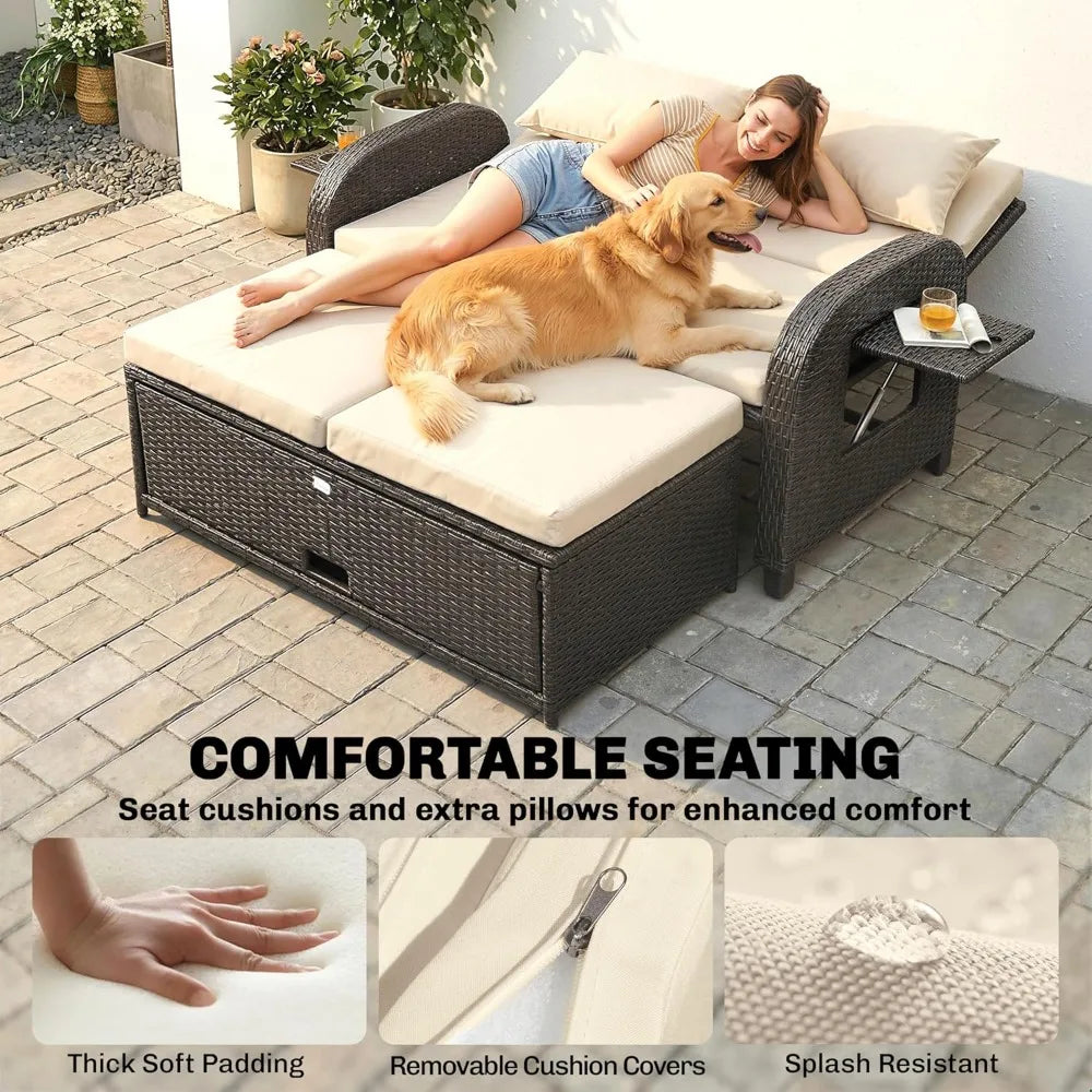 Outdoor Rattan Patio Daybed