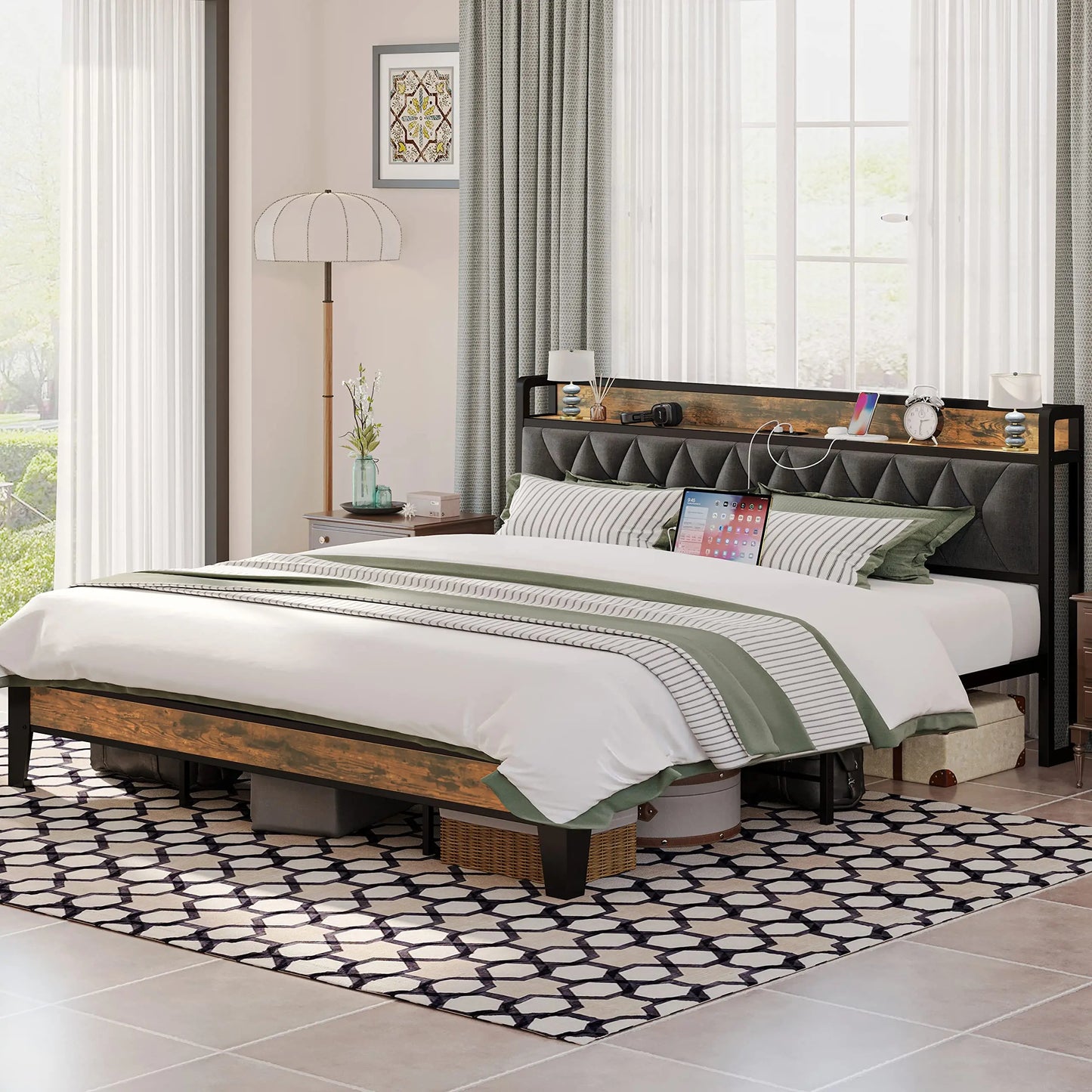 Bed Frames With Storage Headboard And Outlets
