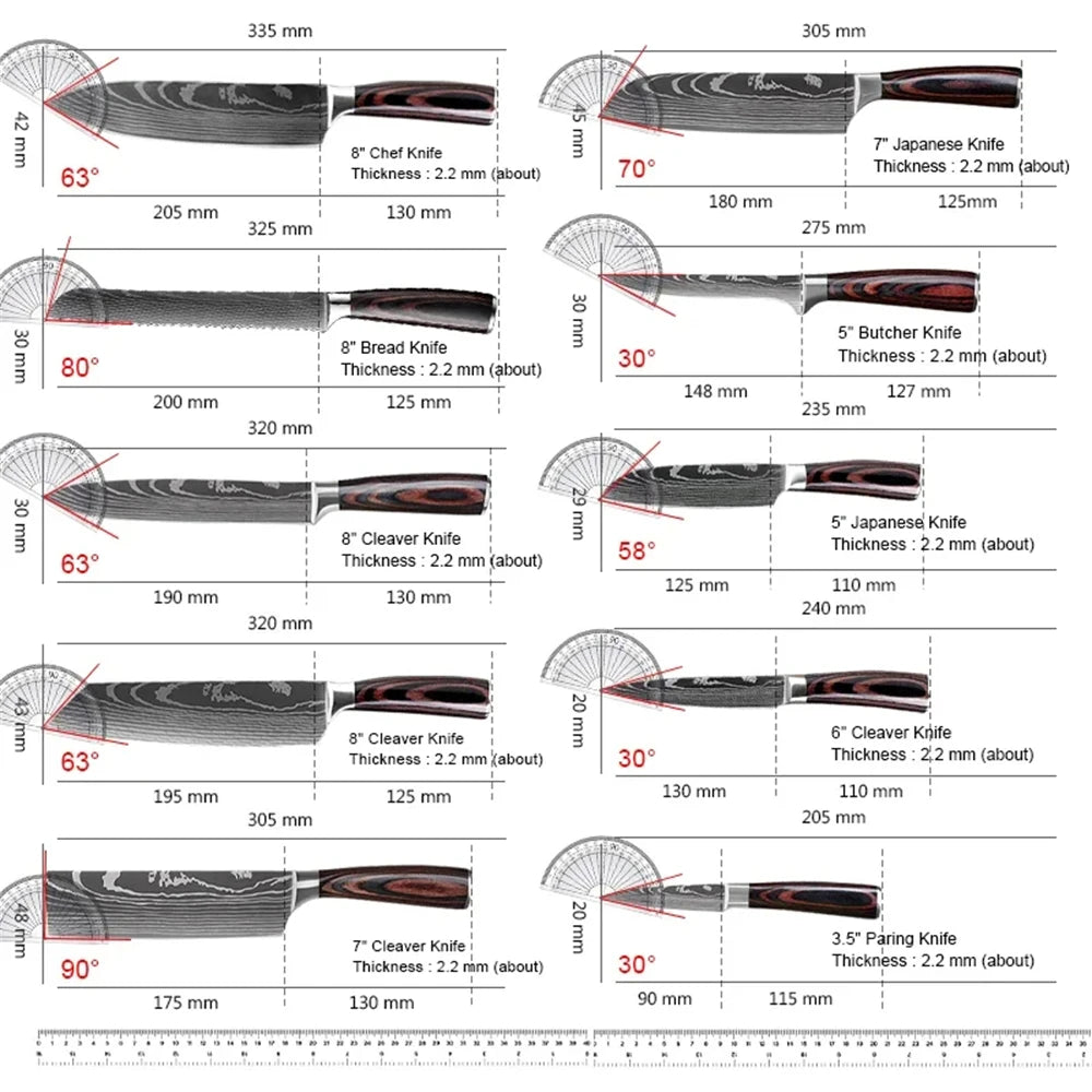 Stainless Steel Kitchen Knife Set
