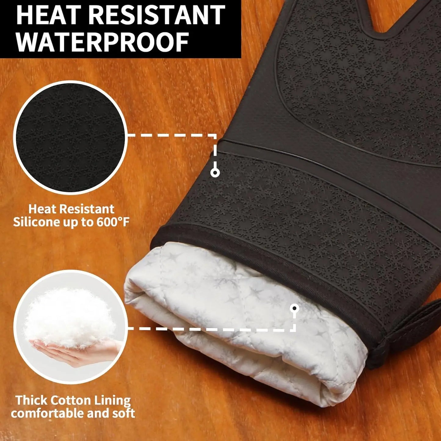 Heat-Resistant Silicone Oven Mitts